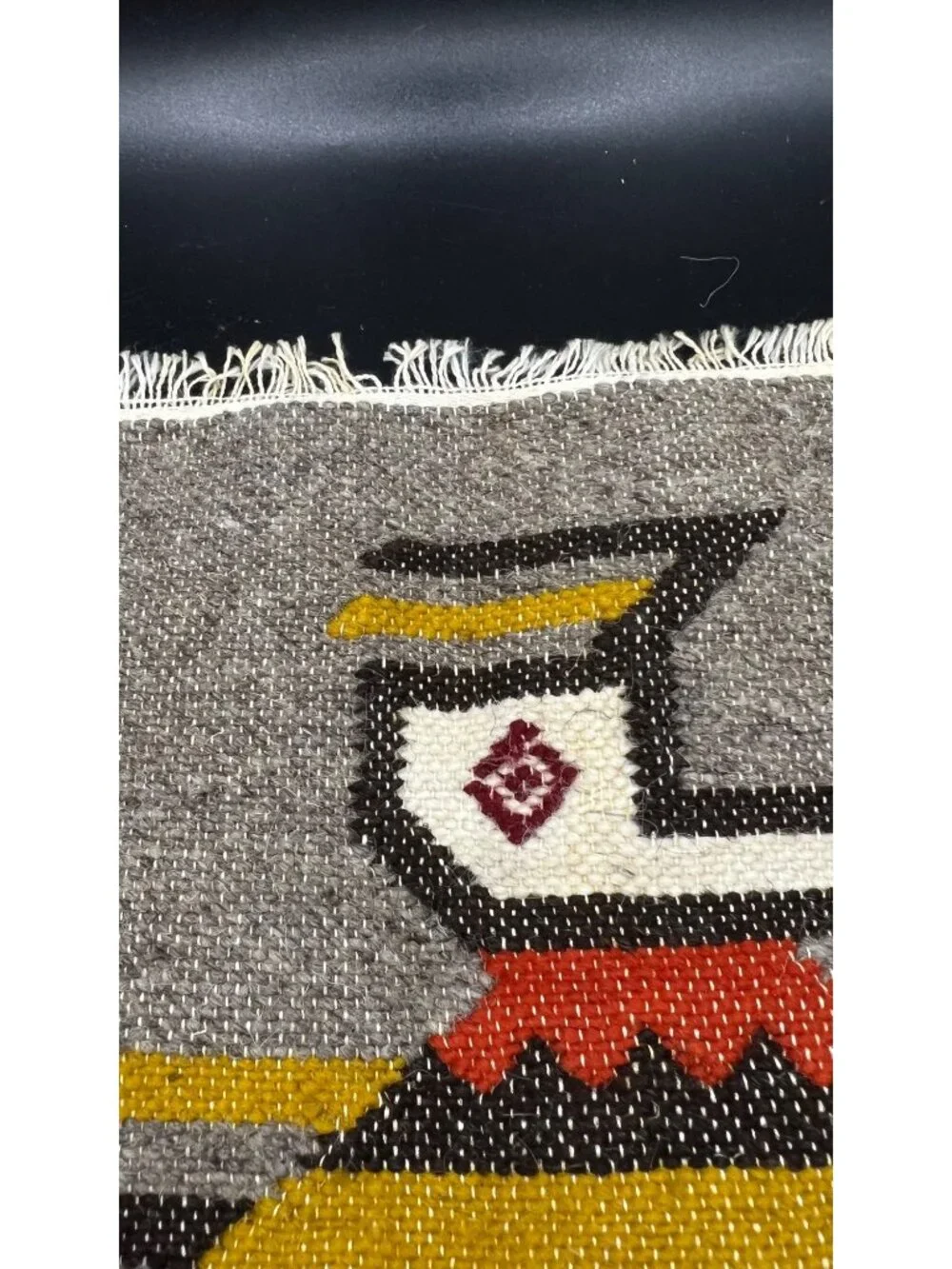 Woven Ecuadorian Tapestry Colorful Bird Rustic Tribal-Inspired 14”x14
